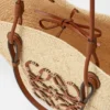 Bolso Anagram de cesta mediano de palma de iraca y piel de becerro Bolso Anagram de cesta mediano de palma de iraca y piel de becerro