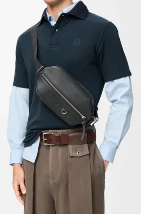 Bolso bandolera convertible en piel de becerro clásica