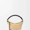 Bolso Cala Mini en piel de becerro clásica y rafia Bolso Cala Mini en piel de becerro clásica y rafia