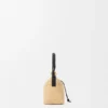 Bolso Cala Mini en piel de becerro clásica y rafia Bolso Cala Mini en piel de becerro clásica y rafia