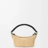 Bolso Cala Mini en piel de becerro clásica y rafia Bolso Cala Mini en piel de becerro clásica y rafia