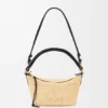 Bolso Cala Mini en piel de becerro clásica y rafia Bolso Cala Mini en piel de becerro clásica y rafia