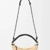Bolso Cala Mini en piel de becerro clásica y rafia Bolso Cala Mini en piel de becerro clásica y rafia