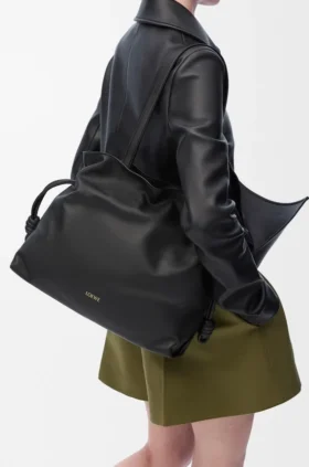 Bolso de mano Flamenco grande en piel de becerro napa