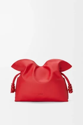 Bolso de mano Flamenco mediano con detalle en espiral, en piel de becerro napa