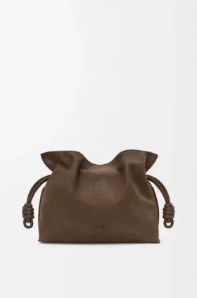 Bolso de mano Flamenco mediano en nubuck granulado