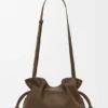 Bolso de mano Flamenco mediano en nubuck granulado Bolso de mano Flamenco mediano en nubuck granulado