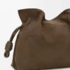Bolso de mano Flamenco mediano en nubuck granulado Bolso de mano Flamenco mediano en nubuck granulado