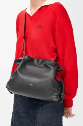 Bolso de mano Flamenco mediano en piel de becerro napa