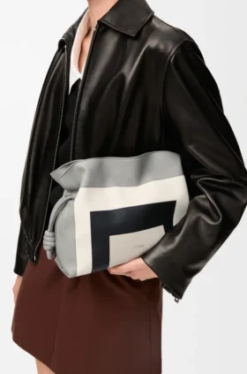 Bolso de mano Flamenco mediano en piel de becerro napa