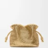 Bolso de mano Flamenco mediano en piel de cordero laminada Bolso de mano Flamenco mediano en piel de cordero laminada