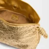 Bolso de mano Flamenco mediano en piel de cordero laminada Bolso de mano Flamenco mediano en piel de cordero laminada