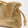 Bolso de mano Flamenco mediano en piel de cordero laminada Bolso de mano Flamenco mediano en piel de cordero laminada