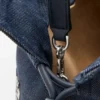 Bolso de mano mediano «Cats Flamenco» en mezclilla bordada