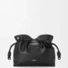 Bolso de mano Panta Flamenco mediano en piel de becerro brillante