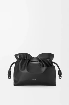 Bolso de mano Panta Flamenco mediano en piel de becerro brillante