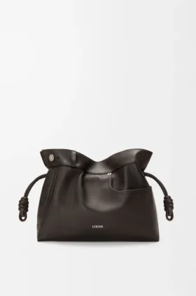 Bolso de mano Panta Flamenco mediano en piel de becerro brillante