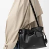 Bolso de mano Panta Flamenco mediano en piel de becerro brillante