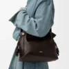 Bolso de mano Panta Flamenco mediano en piel de becerro brillante