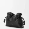 Bolso de mano Panta Flamenco mediano en piel de becerro brillante