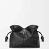 Bolso de mano Panta Flamenco mediano en piel de becerro brillante