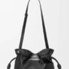 Bolso de mano Panta Flamenco mediano en piel de becerro brillante