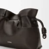 Bolso de mano Panta Flamenco mediano en piel de becerro brillante