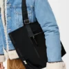 Bolso Flex con cremallera en lona y gamuza Bolso Flex con cremallera en lona y gamuza