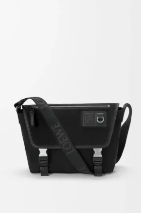 Bolso Flex Messenger mediano en lona y gamuza