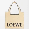 Bolso grande Loewe Font Tote de rafia
