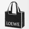 Bolso grande Loewe Font Tote de rafia