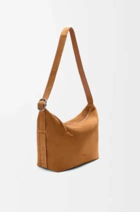 Bolso hobo «Loop» grande en piel de becerro de gamuza