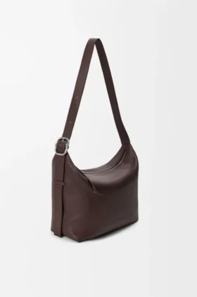 Bolso Hobo Loop grande en piel de becerro granulada y flexible