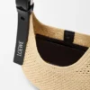 Bolso hobo «Mini Punch Hole» de rafia y piel de becerro