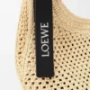 Bolso hobo «Mini Punch Hole» de rafia y piel de becerro