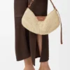 Bolso loewe Swing mediano de rafia y piel de becerro Bolso loewe Swing mediano de rafia y piel de becerro