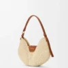 Bolso loewe Swing mediano de rafia y piel de becerro Bolso loewe Swing mediano de rafia y piel de becerro