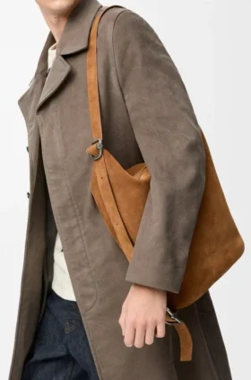 Bolso «Loop» de piel de becerro en gamuza
