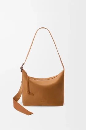 Bolso Loop Hobo mediano en piel de becerro de gamuza