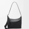 Bolso Loop Hobo mediano en piel de becerro granulada y flexible