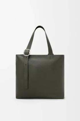 Bolso Loop Zipped Tote en piel de becerro granulada y flexible
