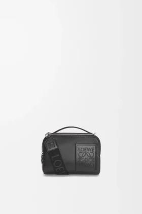 Bolso mini para cámara de uso cruzado en piel de becerro satinada