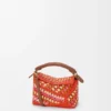 Bolso Mini Puzzle Edge en rafia y piel de becerro
