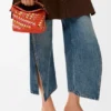 Bolso Mini Puzzle Edge en rafia y piel de becerro