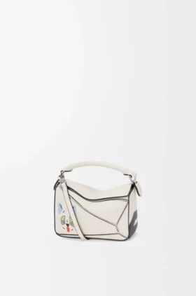 Bolso Mini Puzzle «Futurist Cat» en piel de becerro clásica