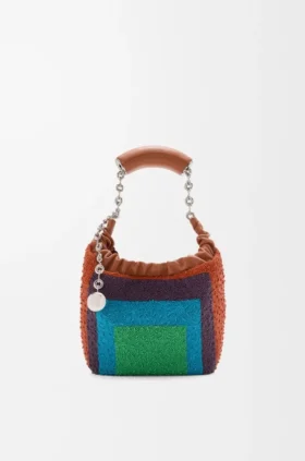 Bolso mini «Squeeze» de cuero con cuentas