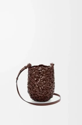 Bolso Nest Basket pequeño en piel de becerro