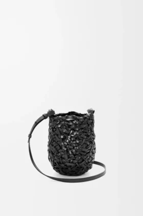 Bolso Nest Basket pequeño en piel de becerro
