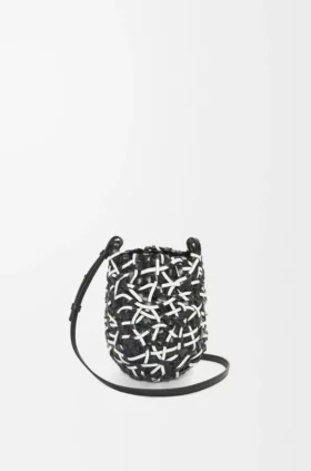 Bolso Nest Basket pequeño en piel de becerro