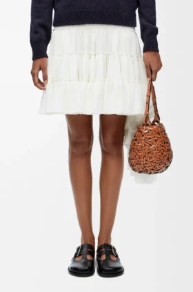 Bolso Nest Basket pequeño en piel de becerro